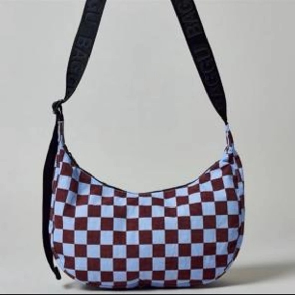 NWT Baggu Medium Nylon Crescent Bag Checkered - Picture 3 of 9